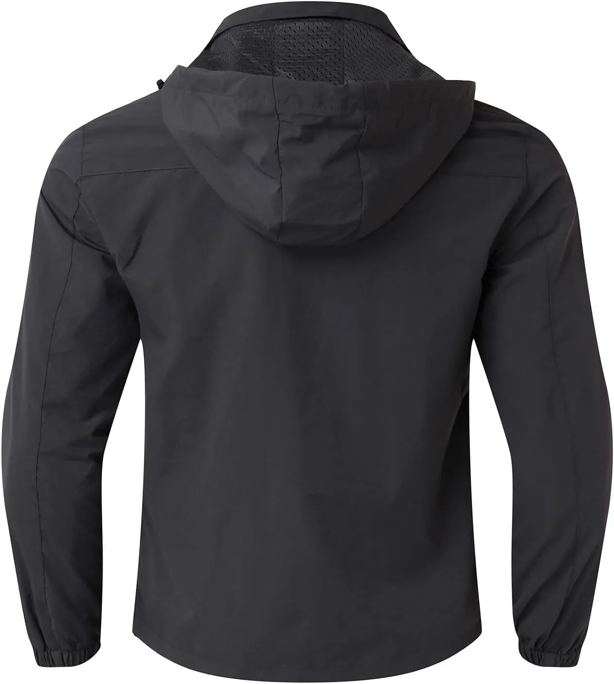 SUWBMHWE Men’s Tactical Jacket Lightweight Waterproof Windproof Jacket Hooded Zipper Windbreaker Hiking Running Coat