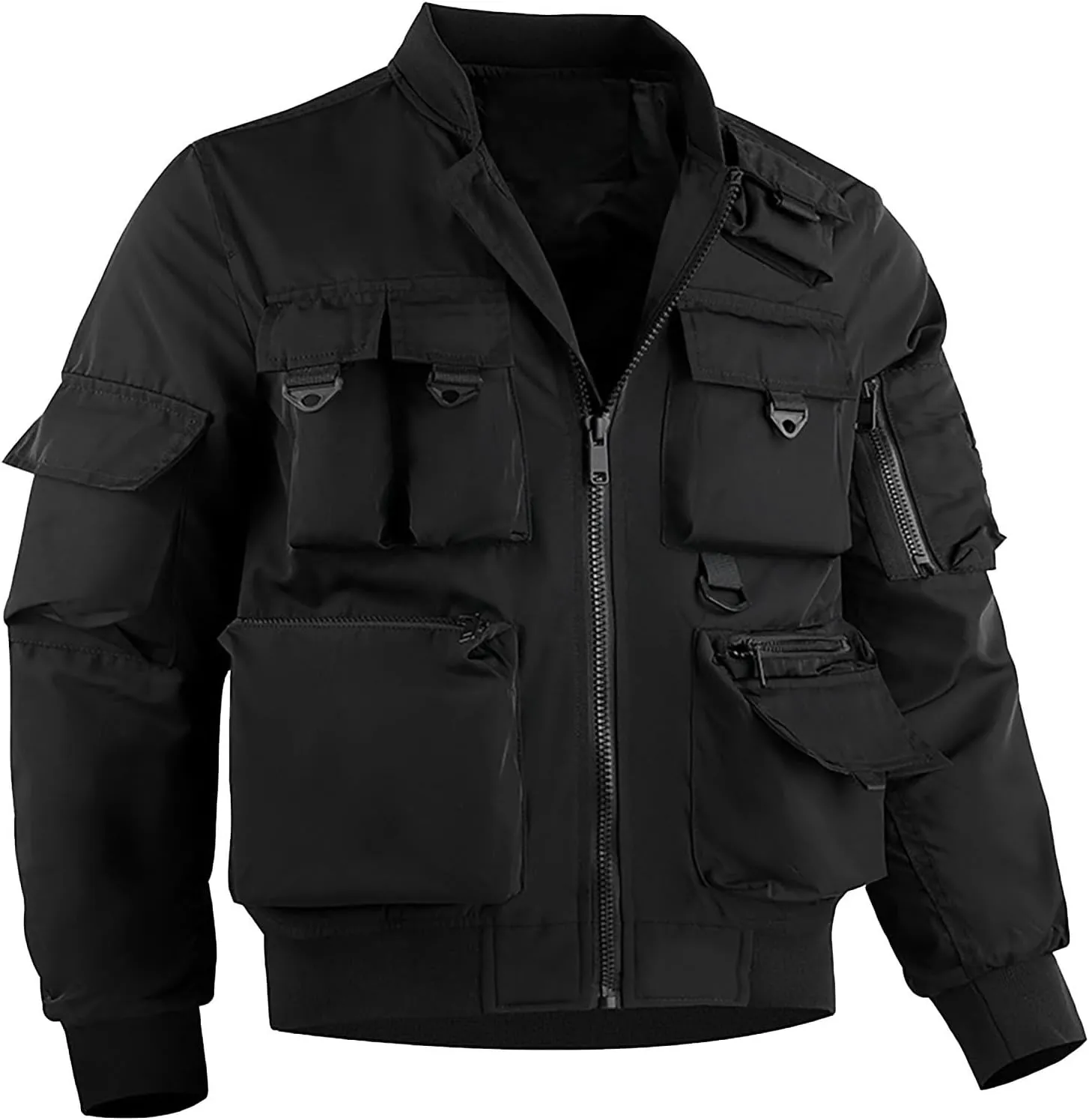 SUWBMHWE Men's Tactical Waterproof Jacket Military Jacket Outdoor Army Jackets for Men with 9 Multi-Pockets Outwear Coat