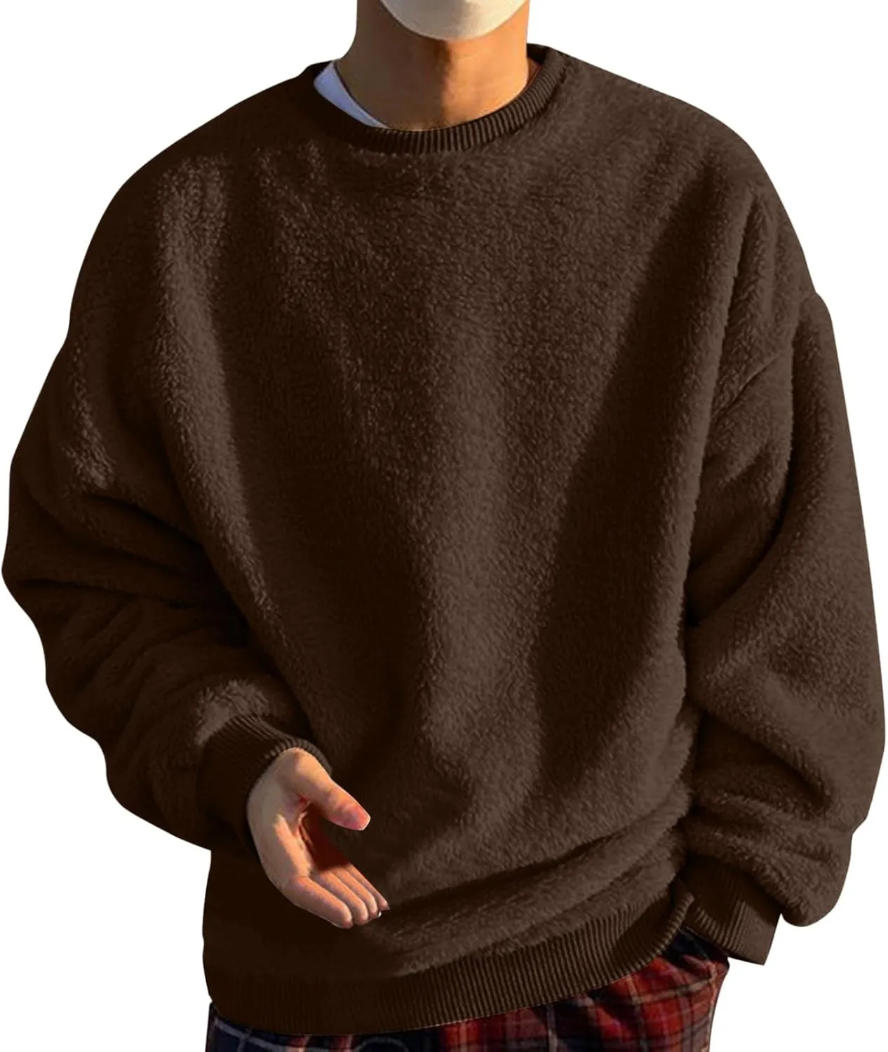 Sweaters for Men, Men's Crewneck Sweater Soft Casual Sweaters for Men Solid Color Classic Pullover Sweaters Sweatshirt