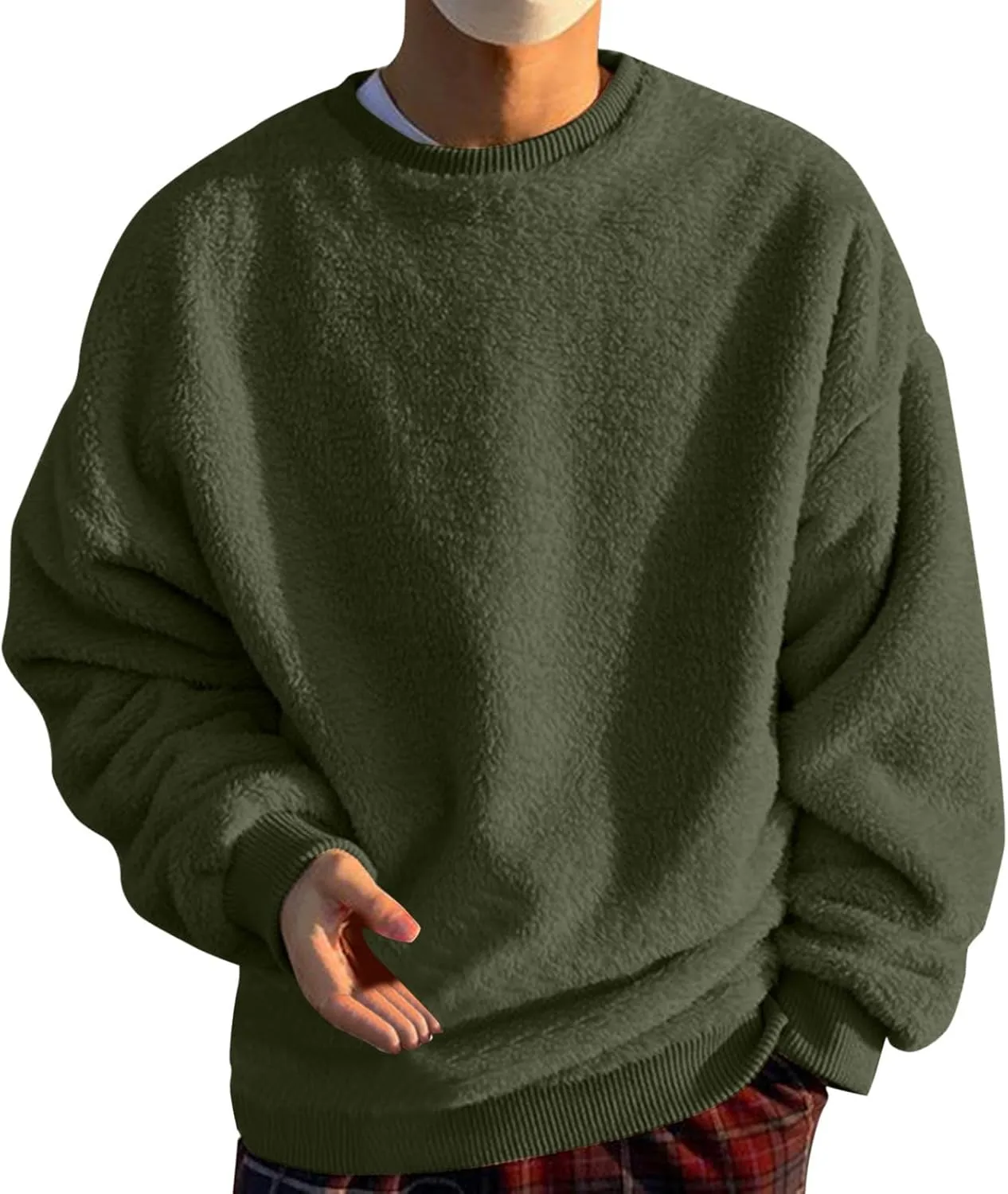 Sweaters for Men, Men's Crewneck Sweater Soft Casual Sweaters for Men Solid Color Classic Pullover Sweaters Sweatshirt