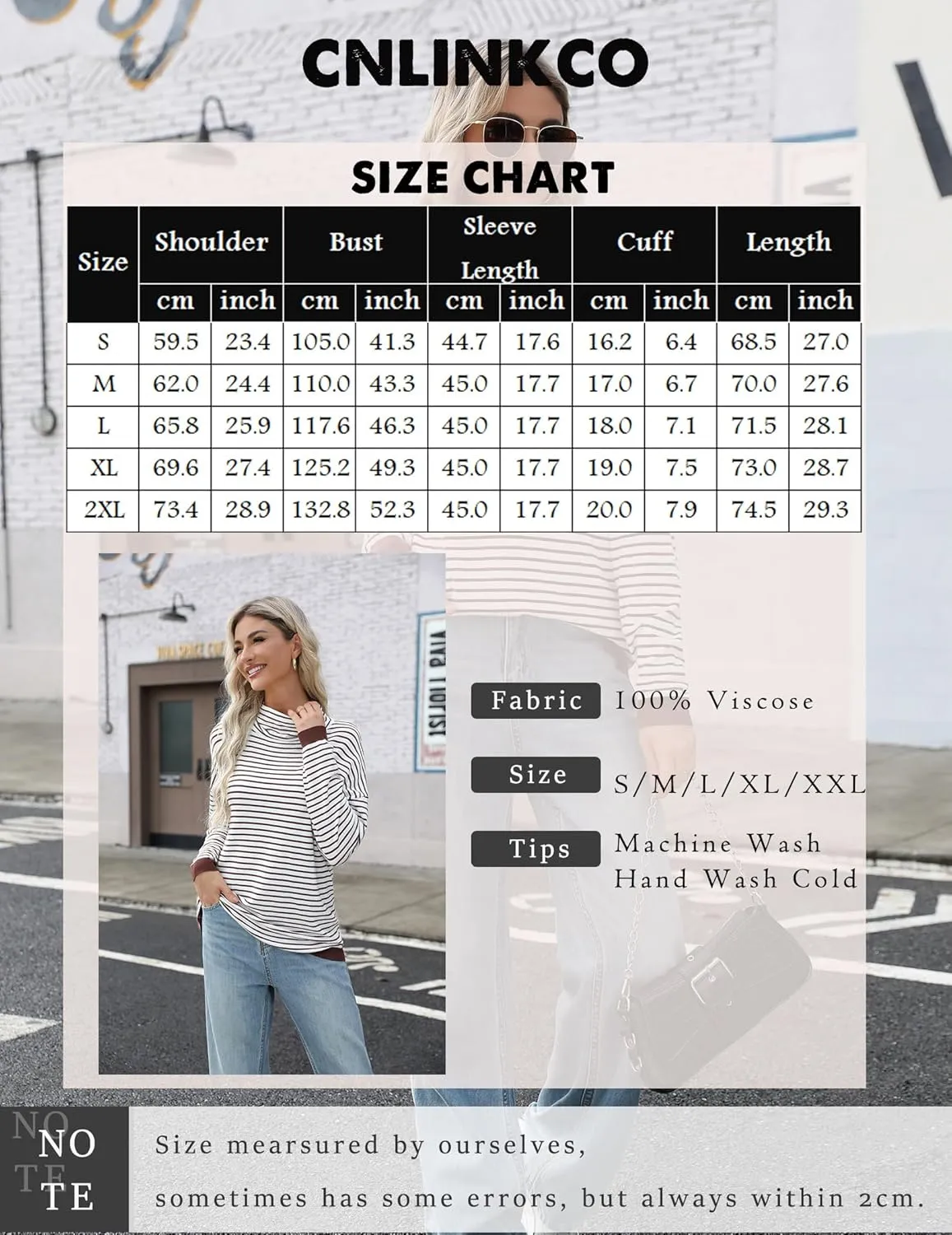 Sweaters for Women Trendy Long Sleeve Turtleneck Lightweight Sweater Pullover Oversized Casual Striped Shirt Tops