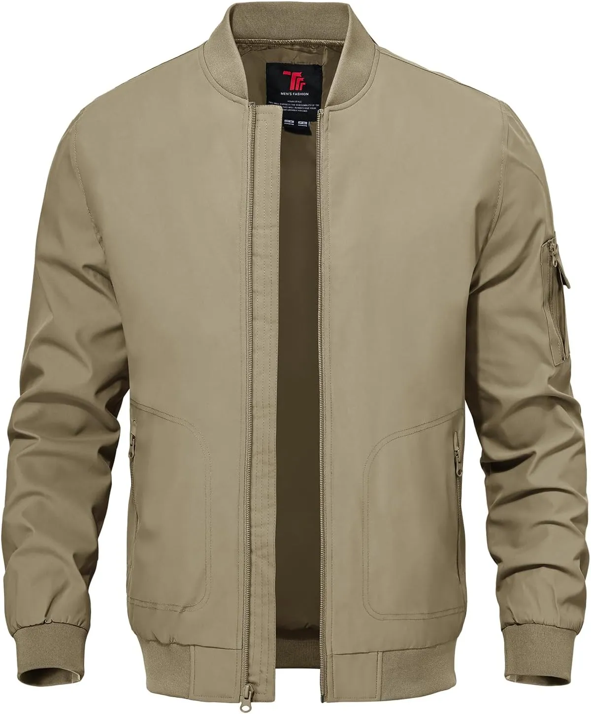 TBMPOY Men's Lightweight Bomber Jackets Light Windbreaker Casual Stylish Fall Golf Zip Up Dress Business Varsity