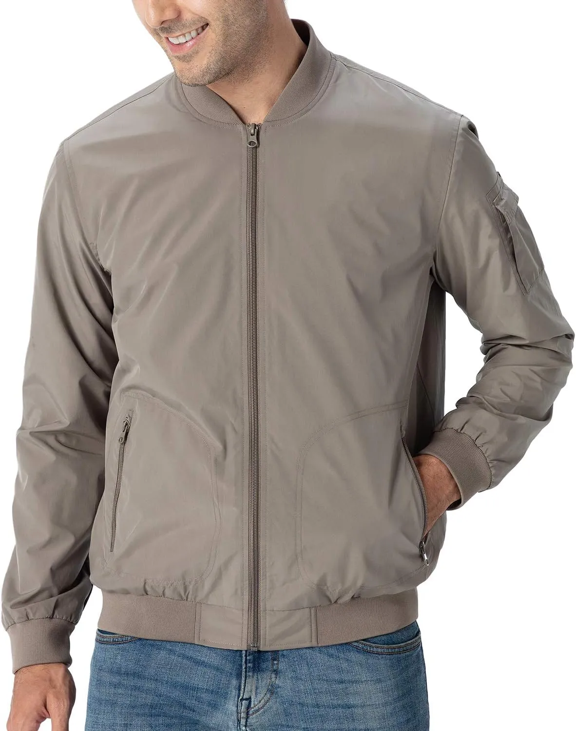 TBMPOY Men's Lightweight Bomber Jackets Light Windbreaker Casual Stylish Fall Golf Zip Up Dress Business Varsity