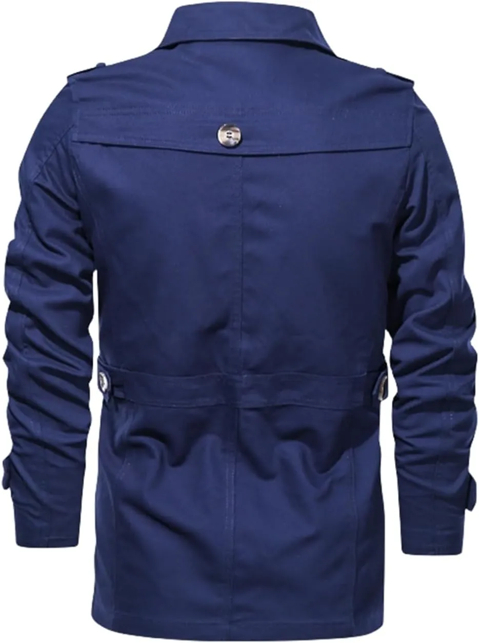 Thatrich Men's Windbreaker Jacket Lightweight Bomber Jackets Winter Cargo Coat Slim Fit Motorcycle Jacket Trendy Coat Outwear