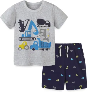 Toddler Boy Cotton Summer Short Sleeve T-Shirt and Short Set
