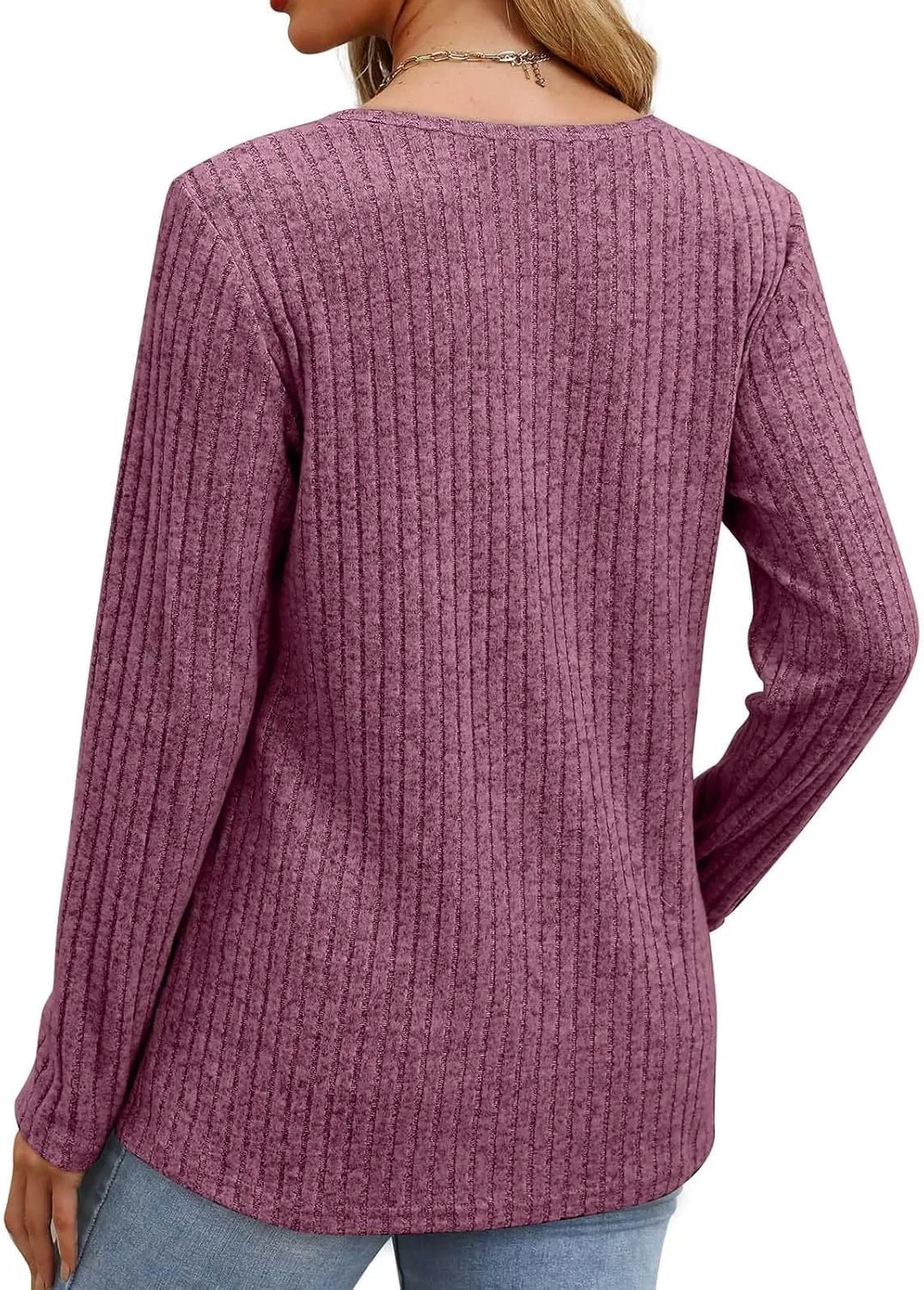 Tunic Sweaters for Women Crewneck Long Sleeve Shirts Lightweight Sweater Baggy Cute Cotton Knit Blouse Fall Clothes