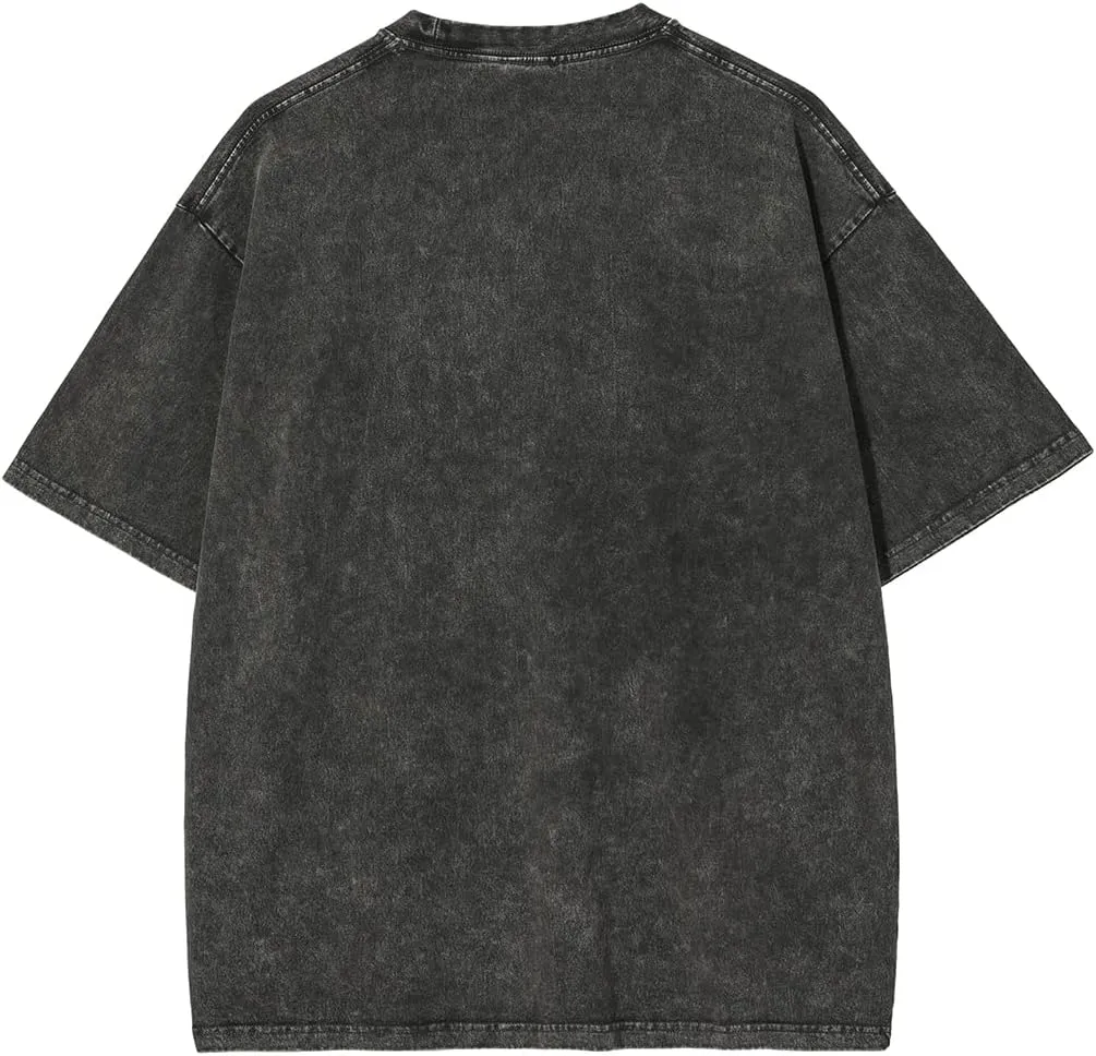 Vamtac Men's Oversized T Shirts Vintage Half Sleeves Cotton Casual Baggy Basic Tees Summer Solid Loose Tops Unisex