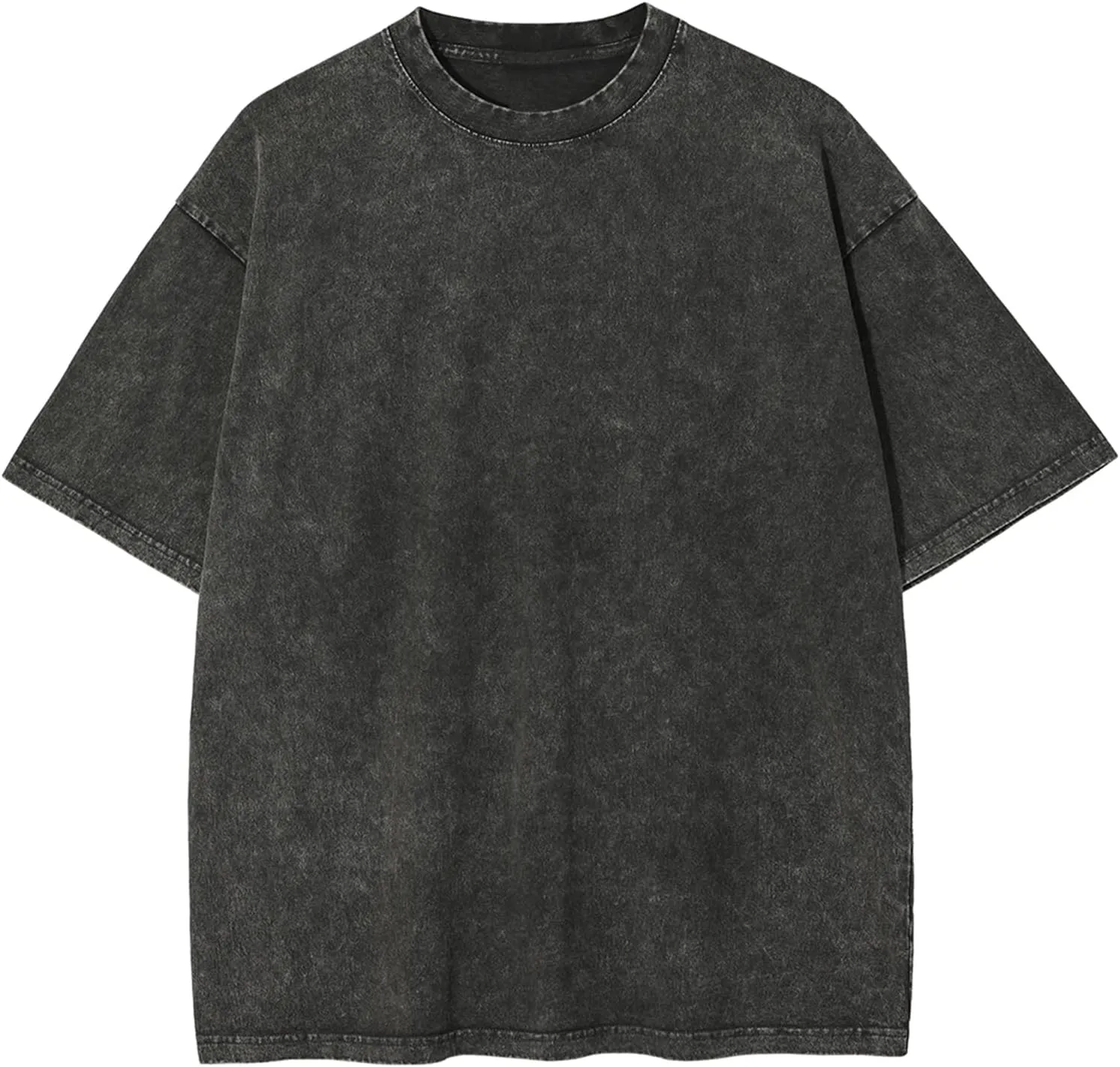 Vamtac Men's Oversized T Shirts Vintage Half Sleeves Cotton Casual Baggy Basic Tees Summer Solid Loose Tops Unisex