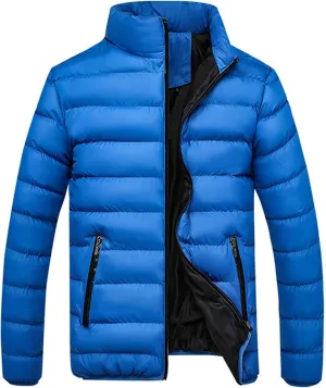 Winter Jackets for Men, Men's Puffer Jacket Lightweight Warm Packable Winter Coats Water-Resistant Solid Color Jacket