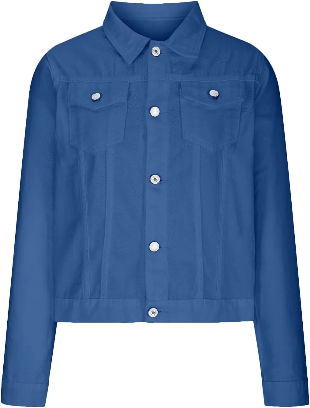 Women Crop Jean Jackets Trendy Button Up Cropped Denim Jacket Casual Spring Fall Slim Jean Coat Outerwear Tops