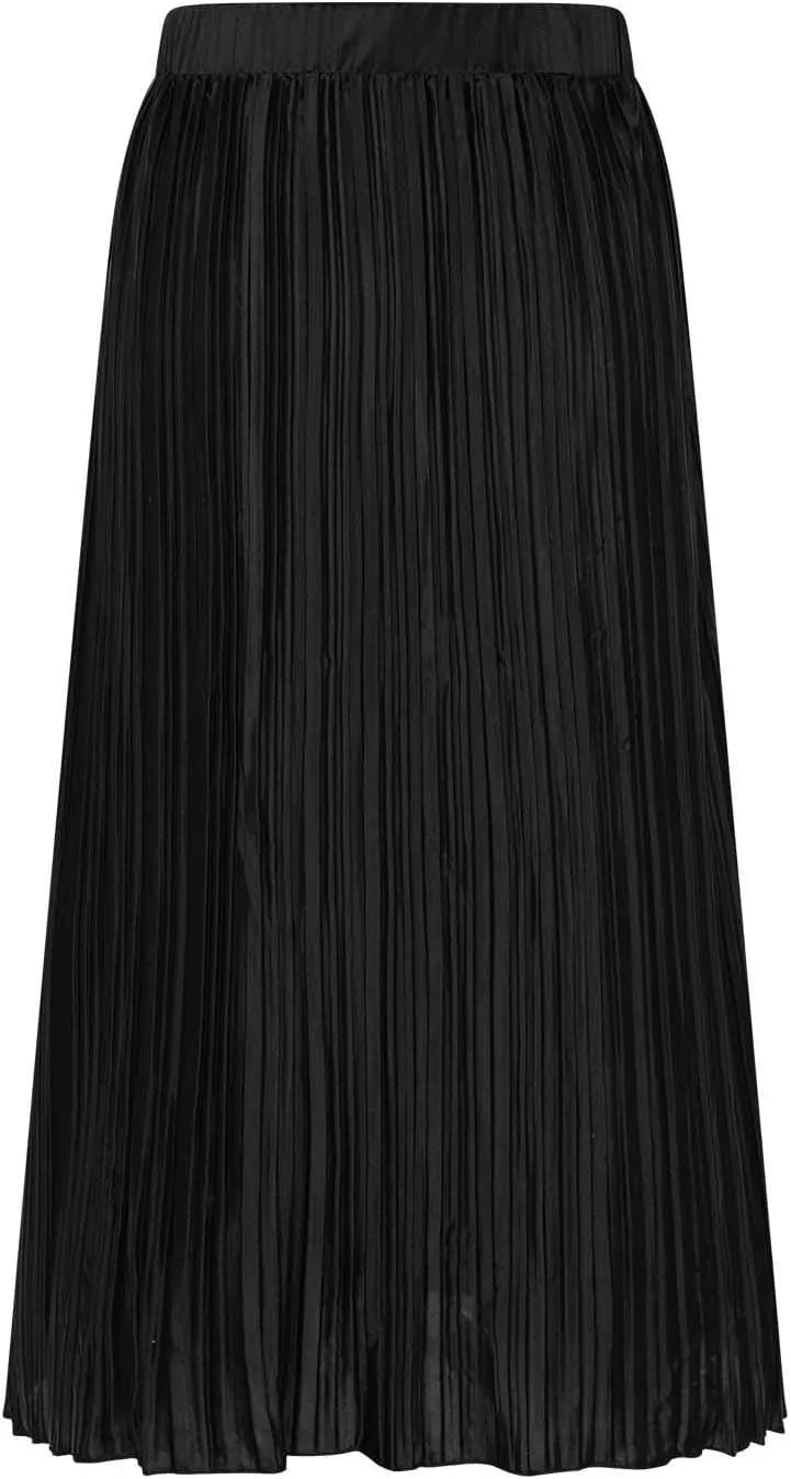 Women High Waist Pleated Skirts Trendy Split Thigh Skirt Summer Boho Flowy Maxi Skirt Solid A Line Beach Long Skirts