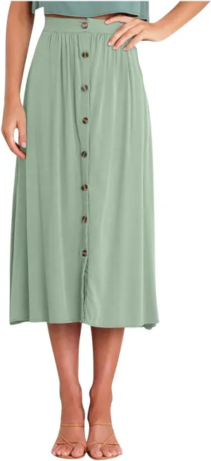 Women High Waist Pleated Skirts Trendy Split Thigh Skirt Summer Boho Flowy Maxi Skirt Solid A Line Beach Long Skirts