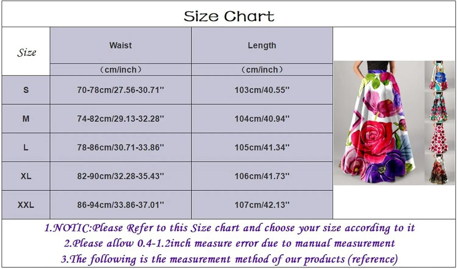 Women Maxi Skirt Floral Flowy Bohemian Vintage Casual A Line Trendy Long Dress Spring Beach Skirts with Pockets