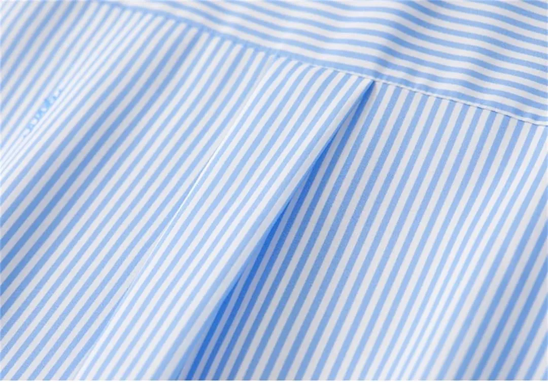 Women Spliced Striped Shirt Casual Loose Turn Down Collar Blouse Single Breasted Casual Top