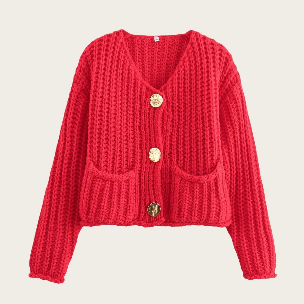 Womens Cardigan Sweaters Long Sleeve Button Down Cropped Jacket Open Front Knit Sweater Outwear