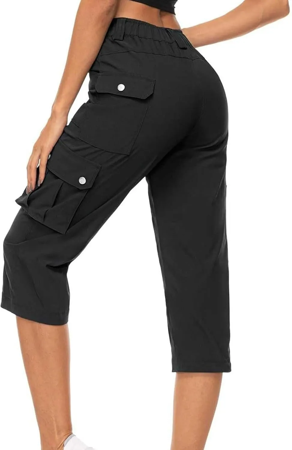 Womens Cargo Capris Hiking Pants Lightweight Loose Fit Casual Capri Pants Dressy Athletic Trousers Cropped