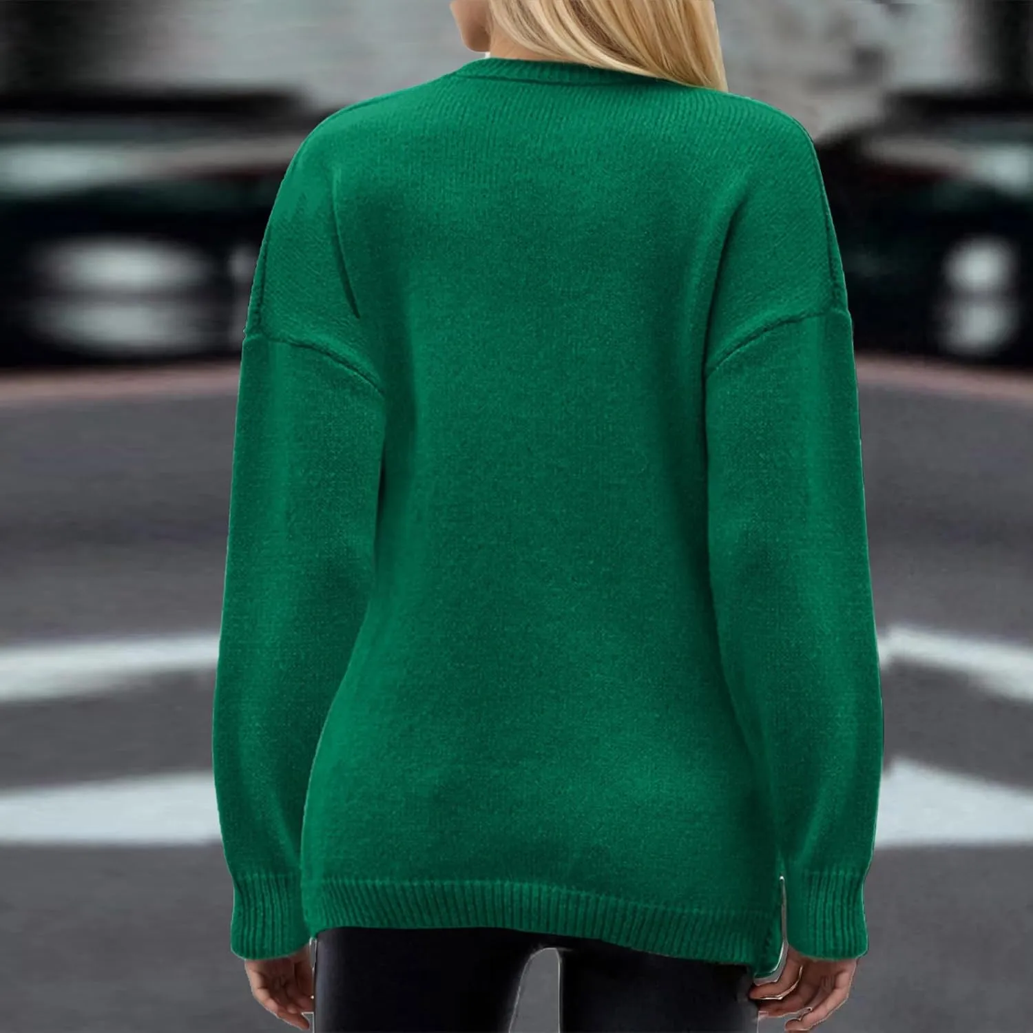 Womens Casual Deep V Neck Long Sleeve Sweaters Cross Wrap Front Cable Knit Slim Pullover Sweater Jumper Tops 2024 Fall