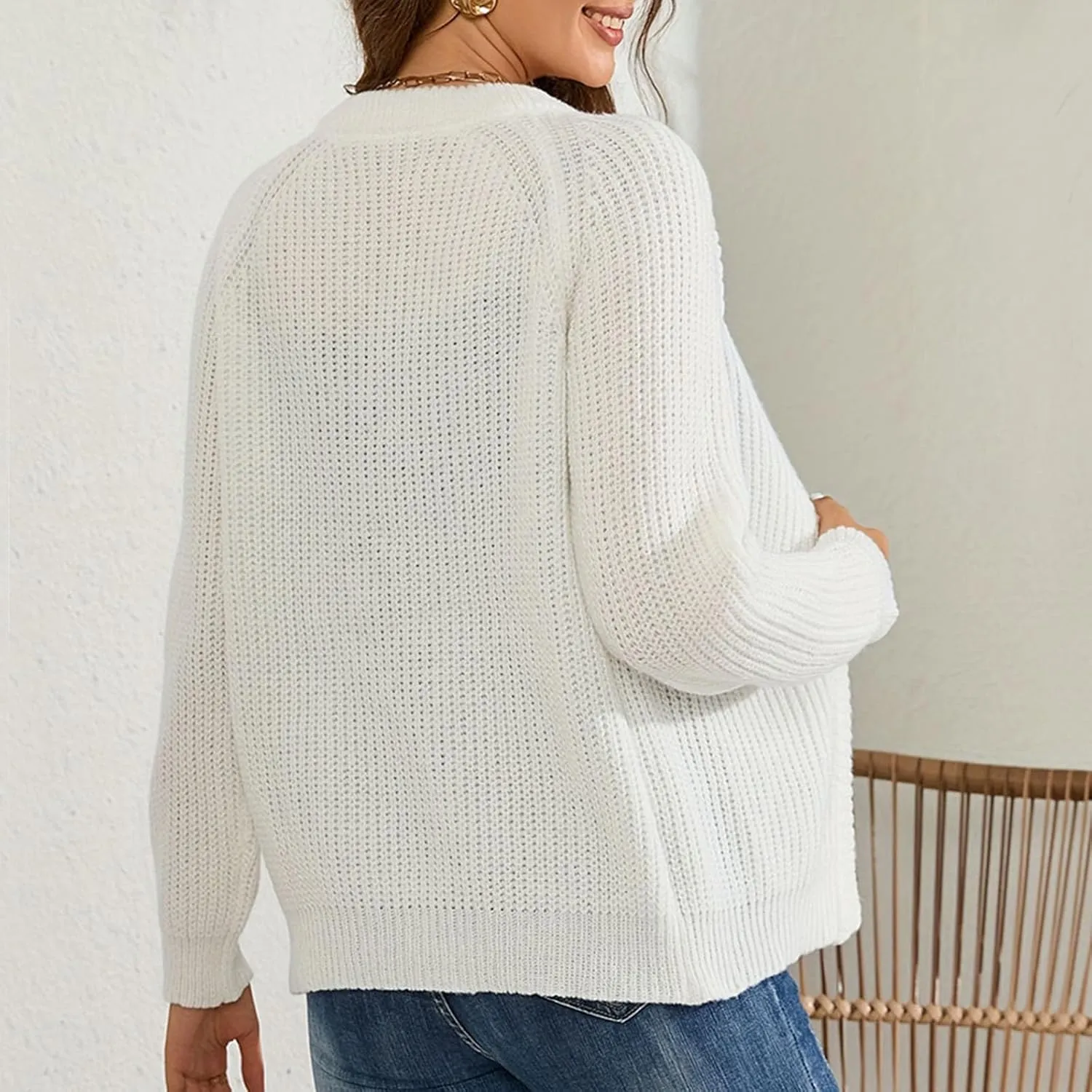 Women's Chunky Knit Open Front Cardigan Long Sleeve Casual Sweater Outwear Fall Winter Solid Jackets for Going Out