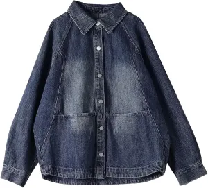 Women's Classic Denim Jacket For Women Spring Vintage Washed Boyfriend Denim Jacket Outerwears