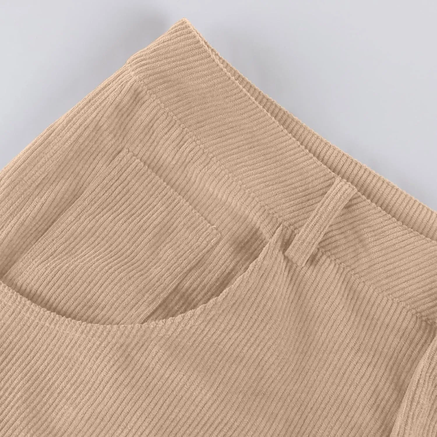 Women's Corduroy Flare Pants Elastic Waist Bell Bottom Trousers 2024 Women Fashion Trendy Loose Fall Flare Trouser
