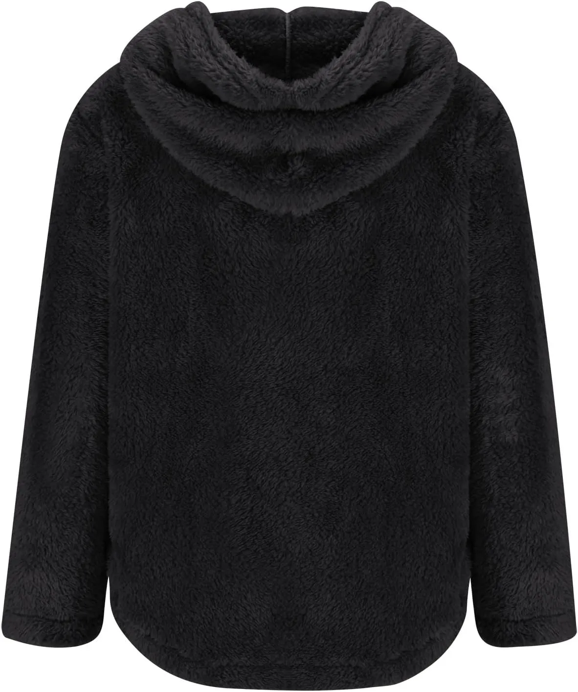 Women's Faux Fur Coat Fluffy Fuzzy Hooded Jacket Plus Size Fleece Lined Warm Coats Zip Up Winter Outerwear with Hood
