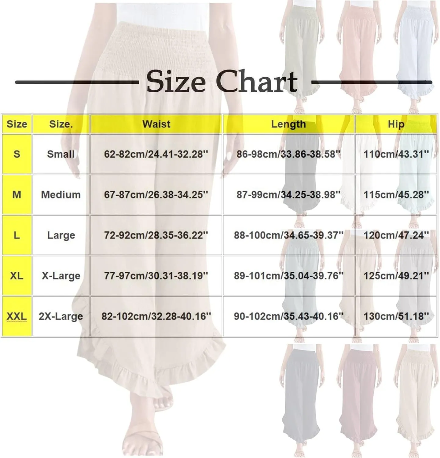 Womens Linen Pants Summer Wide Leg Pants Casual Loose Smocked High Waist Palazzo Pant Flowy Beach Trousers 2025