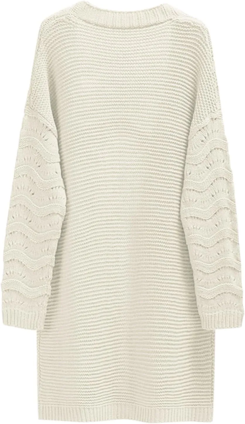 Womens Long Cardigan Sweater Casual Loose Cable Knit Cardigans Oversized Open Front Long Sleeve Sweater Winter Coat
