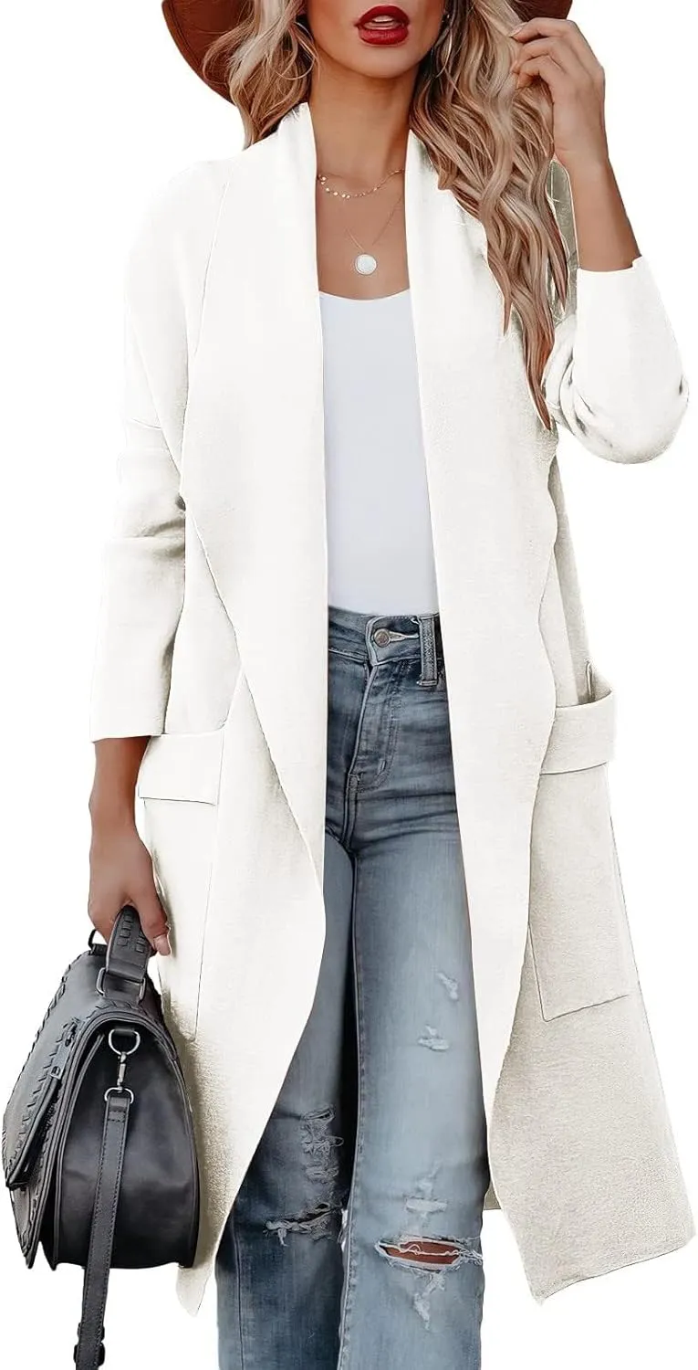 Womens Long Cardigan Sweaters Open Front Knit Lightweight Cardigan Fall Winter Long Coatigan Coats Outwear