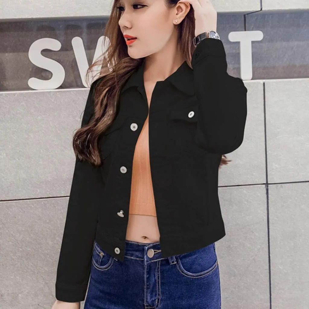 Women's Oversized Denim Jacket Casual Long Boyfriend Distresse Jean Jacket Autumn Spring Washed Denim Jacket 2024