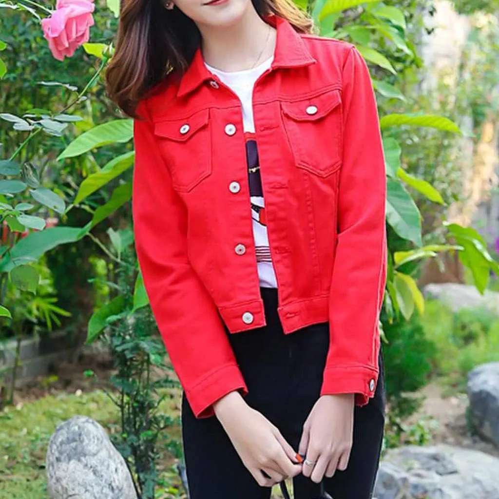 Women's Oversized Denim Jacket Casual Long Boyfriend Distresse Jean Jacket Autumn Spring Washed Denim Jacket 2024