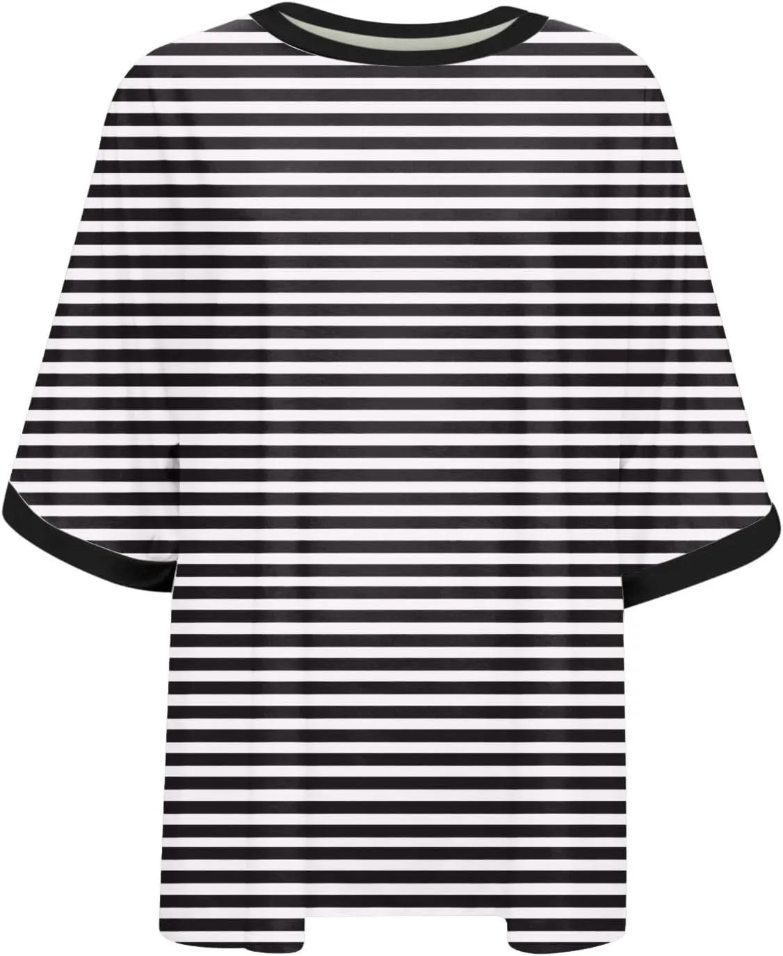 Womens Oversized T Shirts Fashion Striped Summer Tops Loose Fit Basic Tee Shirt Crewneck Plus Size Tunic 2024 Trendy