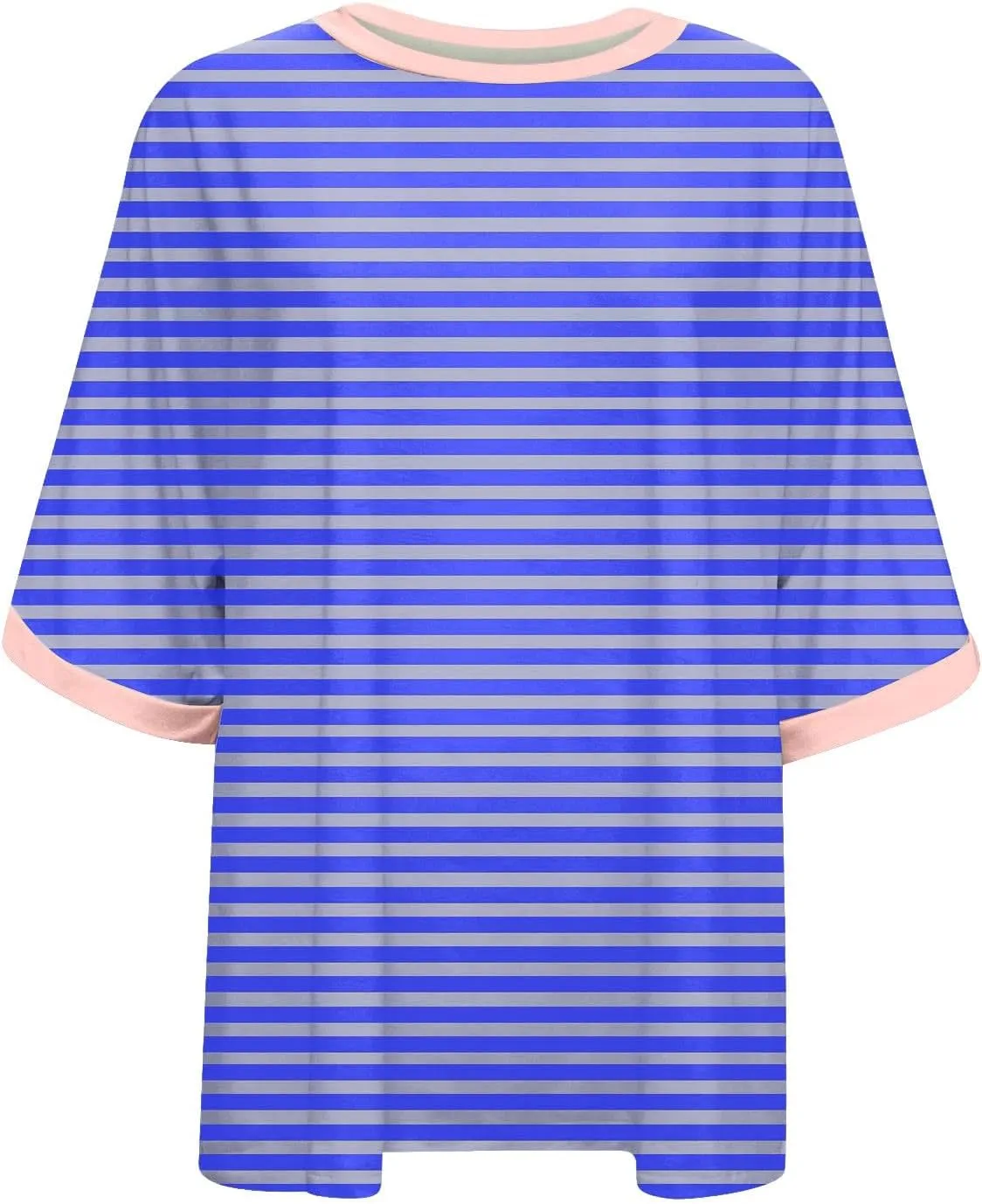 Womens Oversized T Shirts Fashion Striped Summer Tops Loose Fit Basic Tee Shirt Crewneck Plus Size Tunic 2024 Trendy