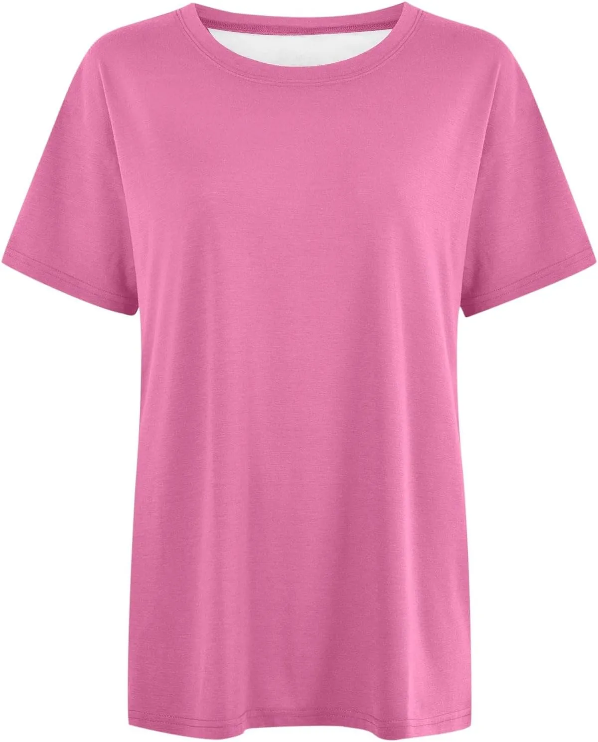 Womens Plain T Shirt Loose Fit Summer Tops Short Sleeve Crewneck Shirts Oversized Beach Vacation Clothes 2025 Trendy
