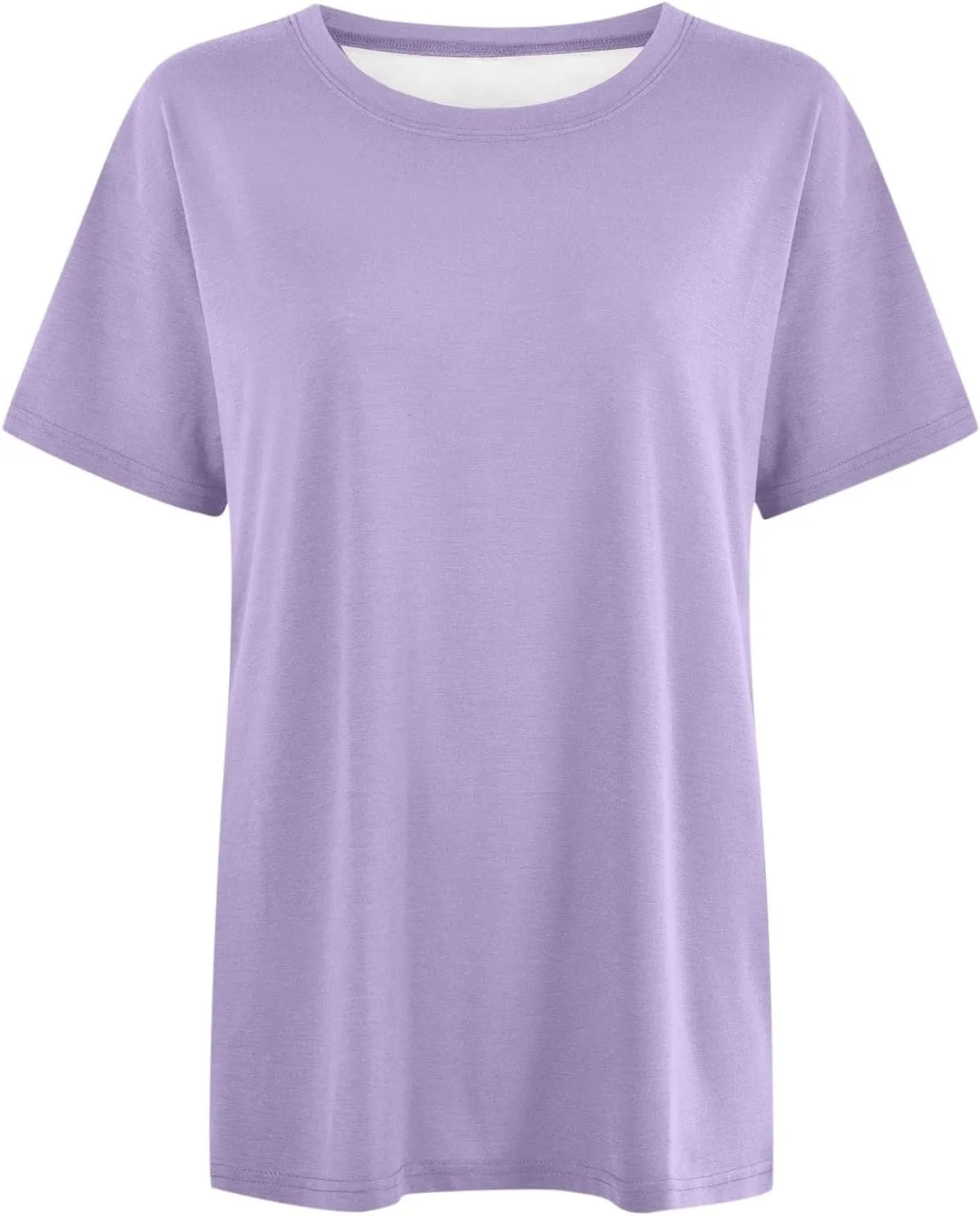 Womens Plain T Shirt Loose Fit Summer Tops Short Sleeve Crewneck Shirts Oversized Beach Vacation Clothes 2025 Trendy