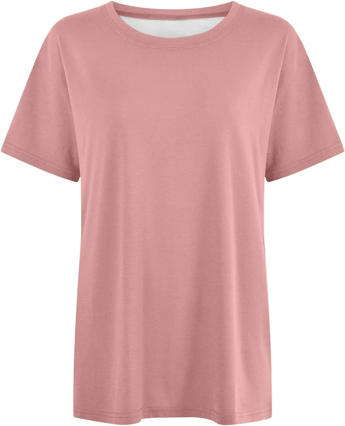 Womens Plain T Shirt Loose Fit Summer Tops Short Sleeve Crewneck Shirts Oversized Beach Vacation Clothes 2025 Trendy