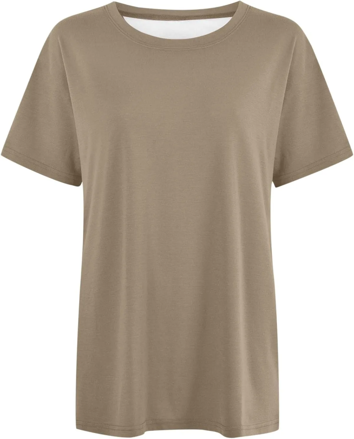Womens Plain T Shirt Loose Fit Summer Tops Short Sleeve Crewneck Shirts Oversized Beach Vacation Clothes 2025 Trendy