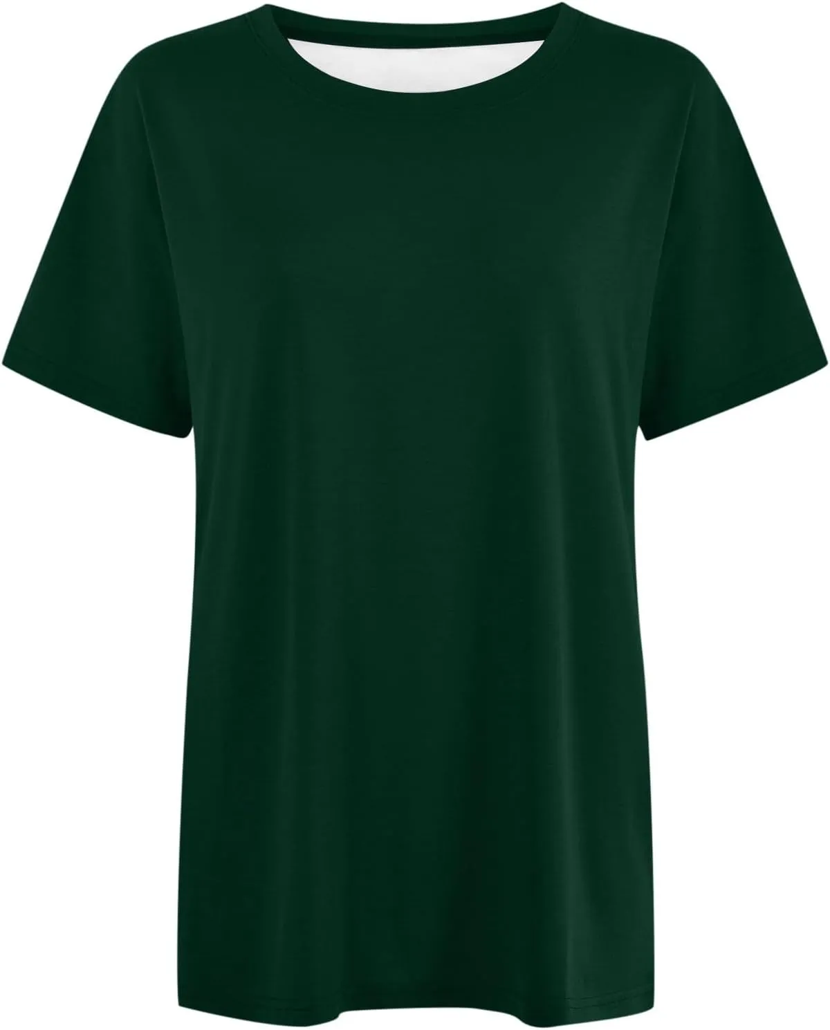 Womens Plain T Shirt Loose Fit Summer Tops Short Sleeve Crewneck Shirts Oversized Beach Vacation Clothes 2025 Trendy