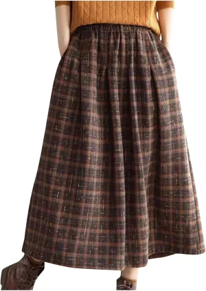 Women's Pleated A Line Midi Skirt Casual Elastic High Waist Cargo Long Skirts Summer Summer Boho Beach Maxi Skirts