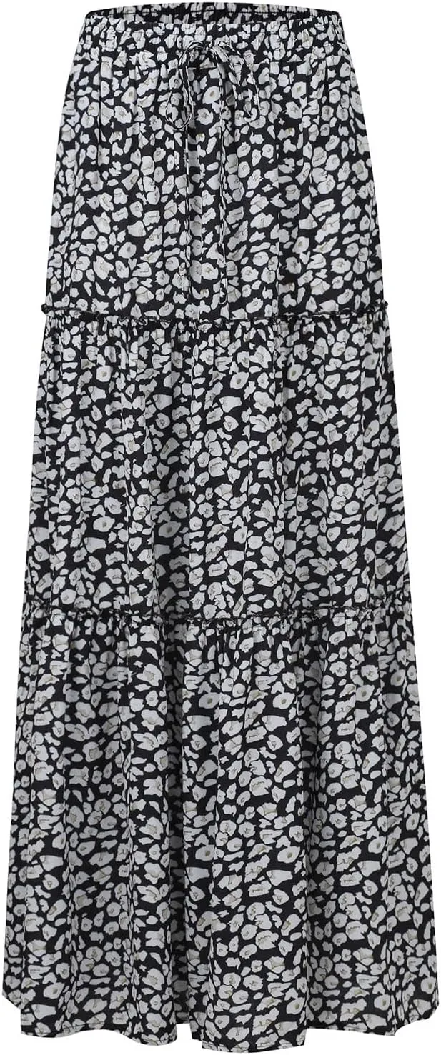 Women's Skirts,High Waisted Summer Flowy Long Skirts for Women 2025 Linen Womens Boho Maxi Skirt with Pockets