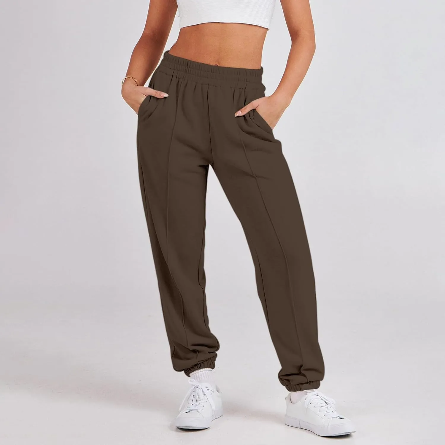 Women's Sports Pants Loose Casual High Waisted Exercise Straps Bottom Jogging Pants