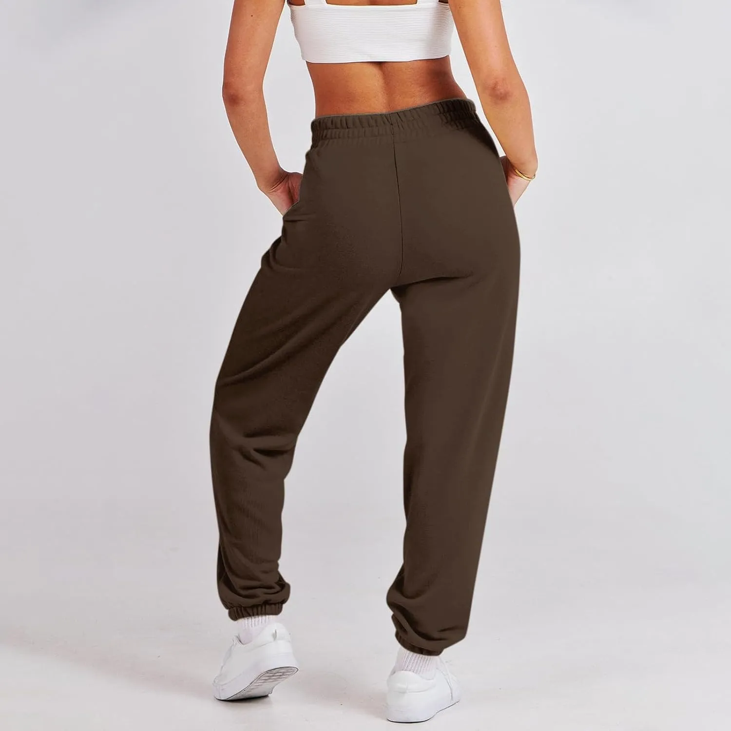 Women's Sports Pants Loose Casual High Waisted Exercise Straps Bottom Jogging Pants