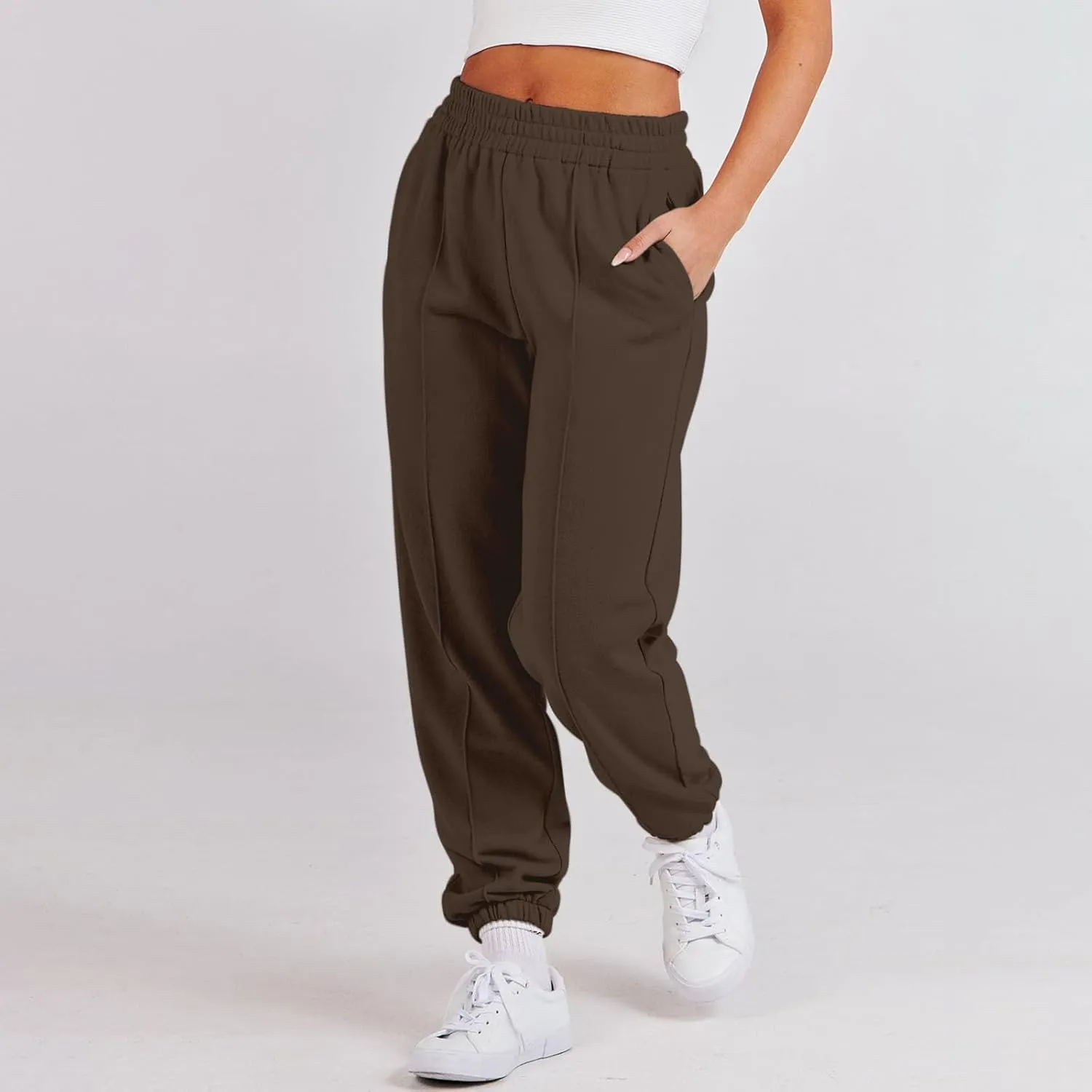 Women's Sports Pants Loose Casual High Waisted Exercise Straps Bottom Jogging Pants