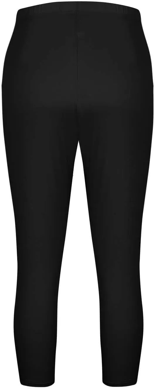 Women's Woven Cargo Capri Jogger Pants Casual Elastic Waist Cropped Pants Knee Casual Palazzo Trousers with Pockets
