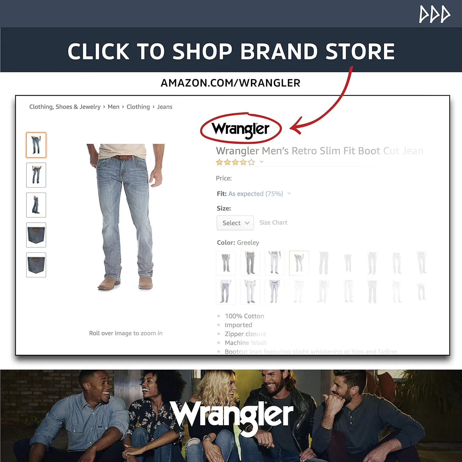 Wrangler Men's Cowboy Cut Western Unlined Denim Jacket