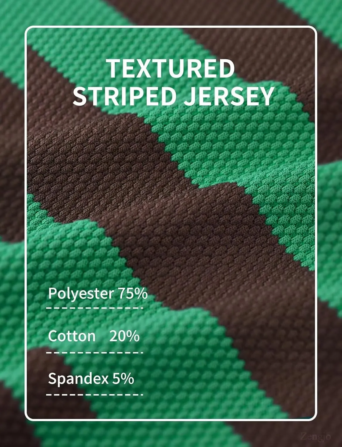 Zengjo Mens Striped Shirt Short Sleeve Crewneck Casual Tri-Blend T-Shirts Regular Fit Textured Stripe Tee